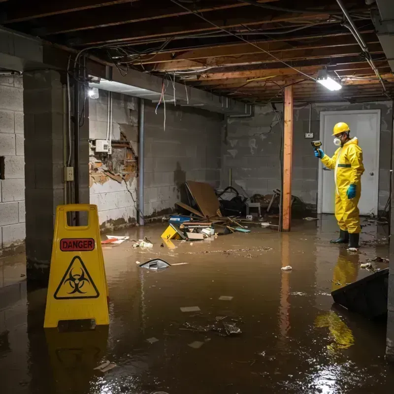 Flooded Basement Electrical Hazard in Clinton County, IL Property