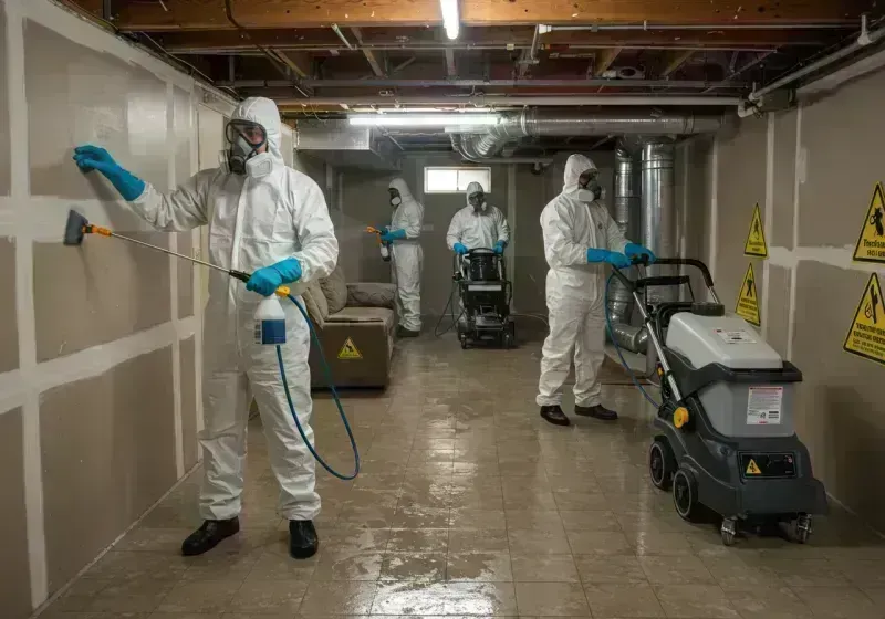 Basement Moisture Removal and Structural Drying process in Clinton County, IL